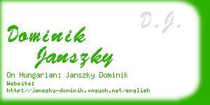 dominik janszky business card